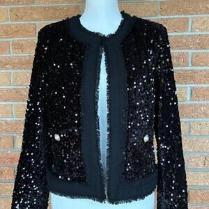 Nanette Lepore Black Sequin Blazer